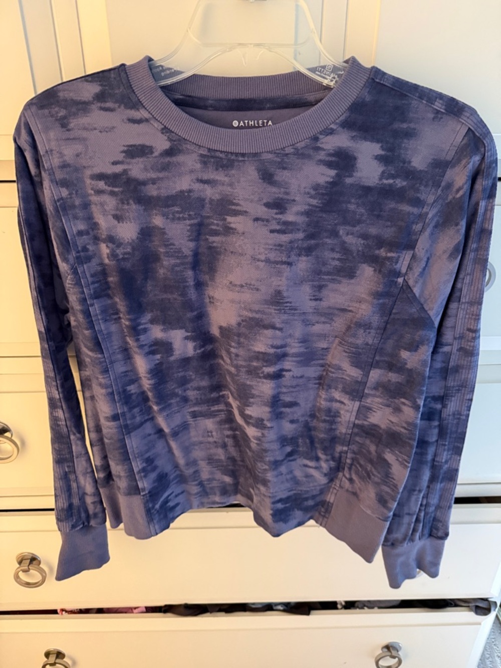 Athleta Blue Tie-Dye Crewneck Pullover